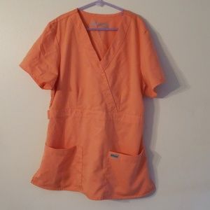 Light orange Grey's Anatomy scrub top